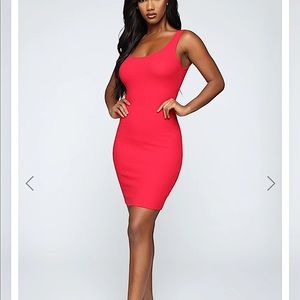 Red tank top Fashion Nova dress